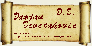 Damjan Devetaković vizit kartica